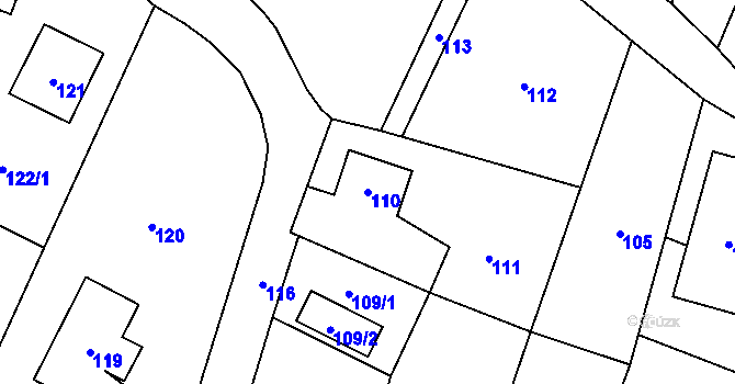 Parcela st. 110 v KÚ Vrbno pod Pradědem, Katastrální mapa