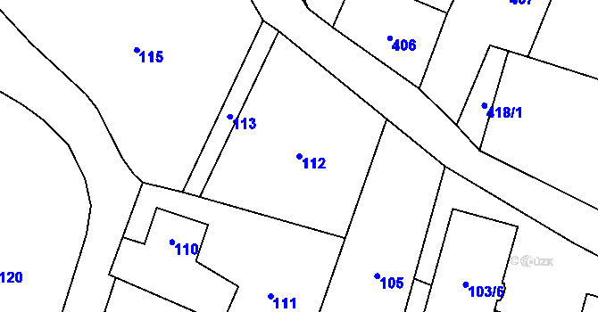 Parcela st. 112 v KÚ Vrbno pod Pradědem, Katastrální mapa