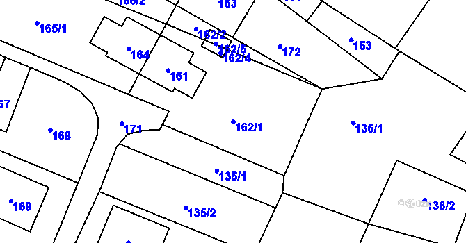 Parcela st. 162/1 v KÚ Vrbno pod Pradědem, Katastrální mapa