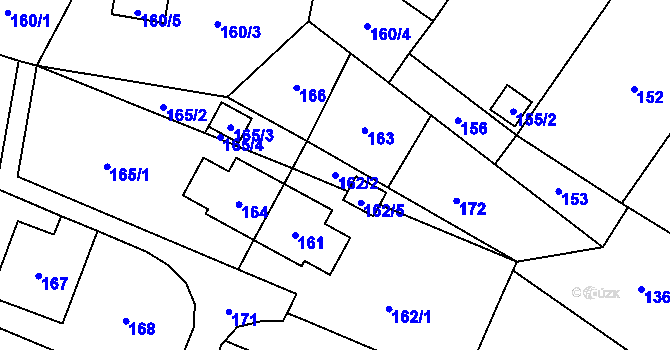 Parcela st. 162/2 v KÚ Vrbno pod Pradědem, Katastrální mapa