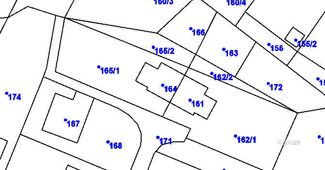 Parcela st. 164 v KÚ Vrbno pod Pradědem, Katastrální mapa