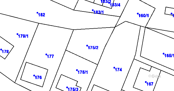 Parcela st. 175/2 v KÚ Vrbno pod Pradědem, Katastrální mapa