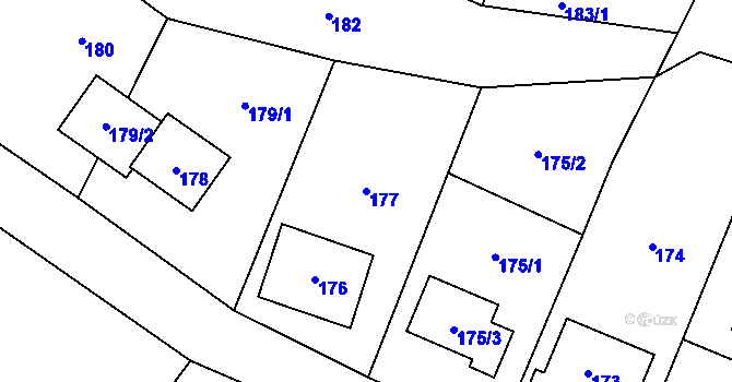 Parcela st. 177 v KÚ Vrbno pod Pradědem, Katastrální mapa