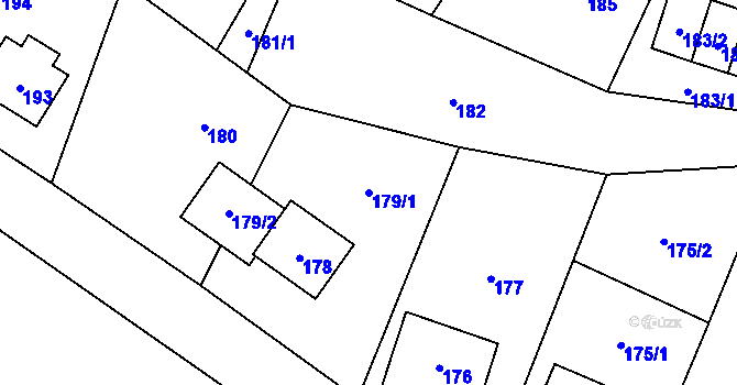 Parcela st. 179/1 v KÚ Vrbno pod Pradědem, Katastrální mapa