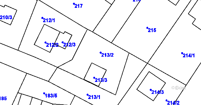 Parcela st. 213/2 v KÚ Vrbno pod Pradědem, Katastrální mapa