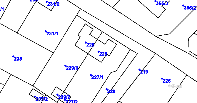 Parcela st. 226 v KÚ Vrbno pod Pradědem, Katastrální mapa