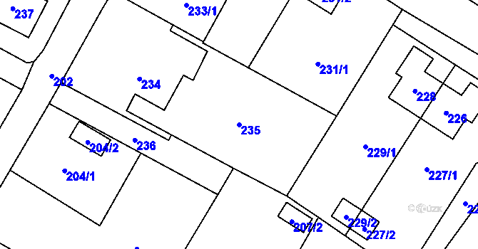 Parcela st. 235 v KÚ Vrbno pod Pradědem, Katastrální mapa