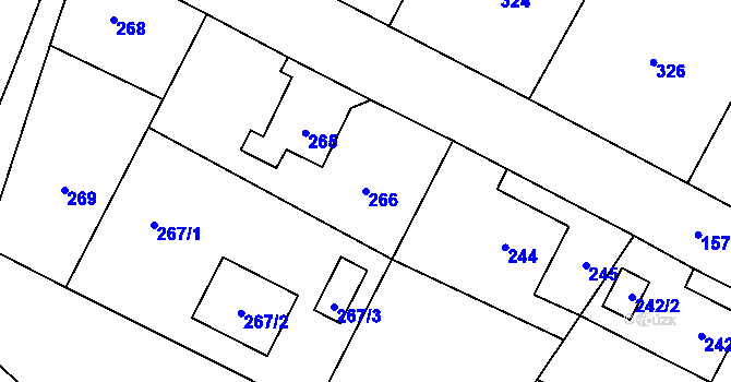 Parcela st. 266 v KÚ Vrbno pod Pradědem, Katastrální mapa