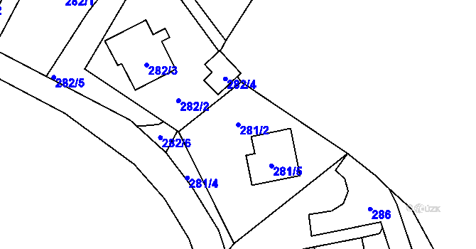 Parcela st. 281/2 v KÚ Vrbno pod Pradědem, Katastrální mapa