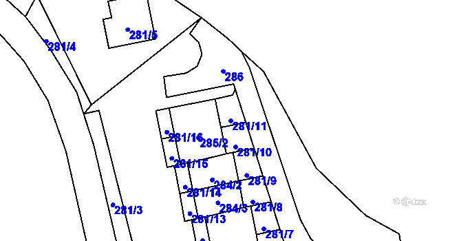 Parcela st. 281/11 v KÚ Vrbno pod Pradědem, Katastrální mapa