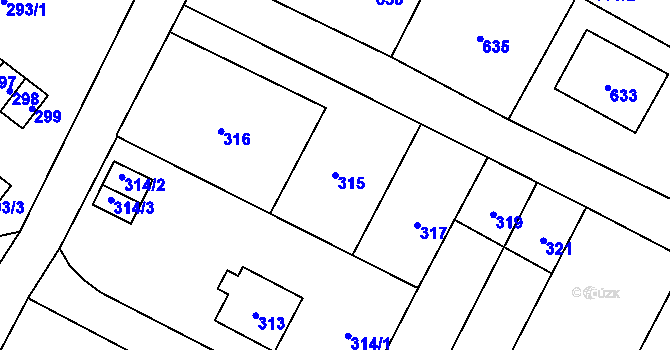 Parcela st. 315 v KÚ Vrbno pod Pradědem, Katastrální mapa
