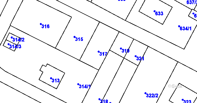 Parcela st. 317 v KÚ Vrbno pod Pradědem, Katastrální mapa