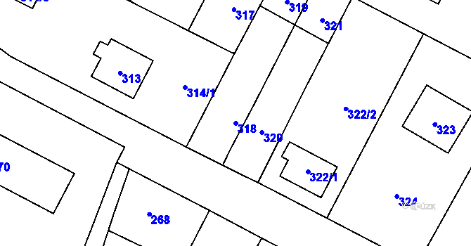 Parcela st. 318 v KÚ Vrbno pod Pradědem, Katastrální mapa