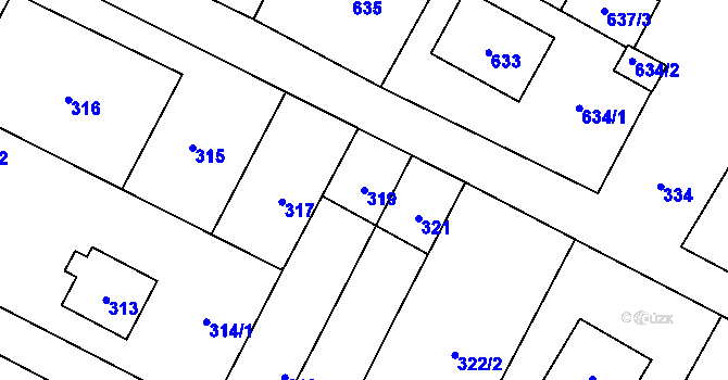 Parcela st. 319 v KÚ Vrbno pod Pradědem, Katastrální mapa