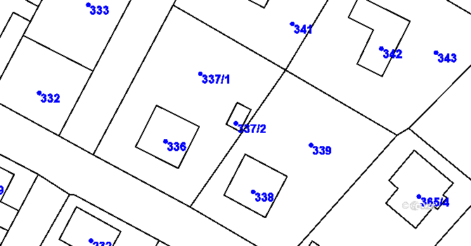 Parcela st. 337/2 v KÚ Vrbno pod Pradědem, Katastrální mapa