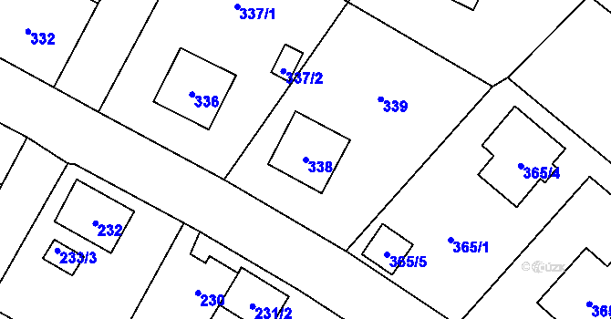 Parcela st. 338 v KÚ Vrbno pod Pradědem, Katastrální mapa
