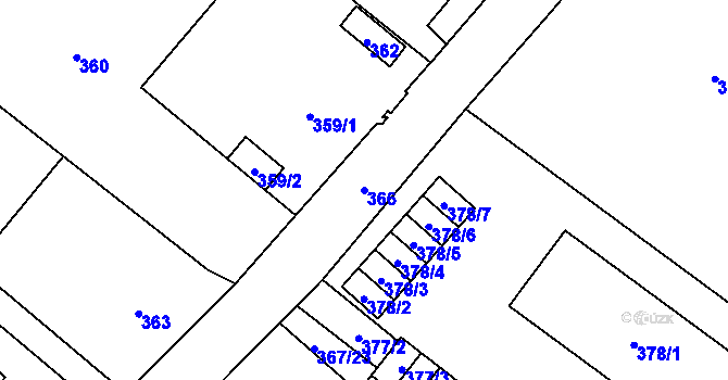 Parcela st. 366 v KÚ Vrbno pod Pradědem, Katastrální mapa