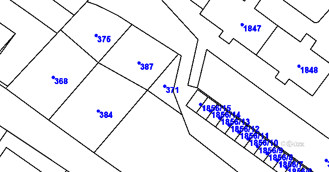 Parcela st. 371 v KÚ Vrbno pod Pradědem, Katastrální mapa