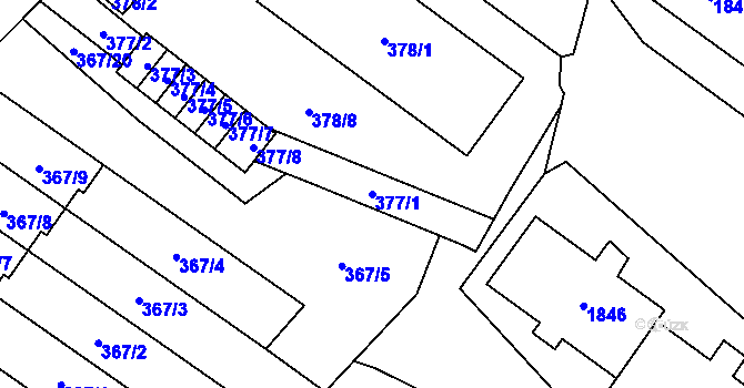 Parcela st. 377/1 v KÚ Vrbno pod Pradědem, Katastrální mapa