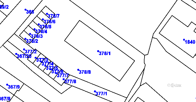 Parcela st. 378/1 v KÚ Vrbno pod Pradědem, Katastrální mapa