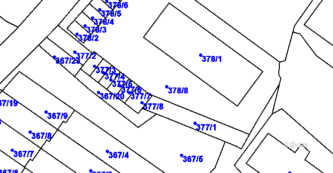 Parcela st. 378/8 v KÚ Vrbno pod Pradědem, Katastrální mapa