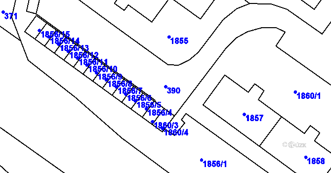 Parcela st. 390 v KÚ Vrbno pod Pradědem, Katastrální mapa