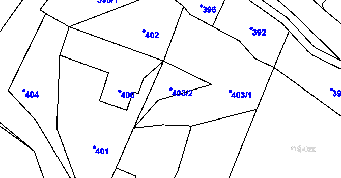 Parcela st. 403/2 v KÚ Vrbno pod Pradědem, Katastrální mapa