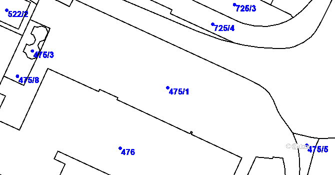 Parcela st. 475/1 v KÚ Vrbno pod Pradědem, Katastrální mapa