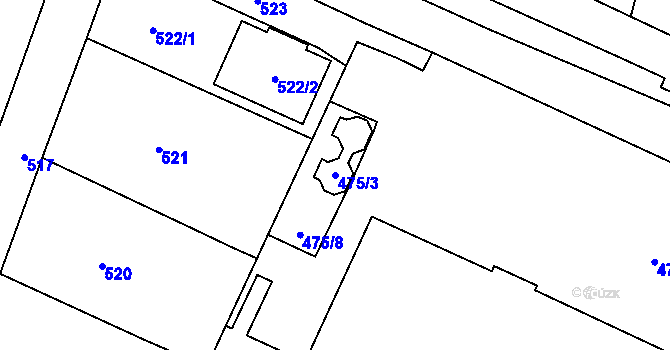 Parcela st. 475/3 v KÚ Vrbno pod Pradědem, Katastrální mapa