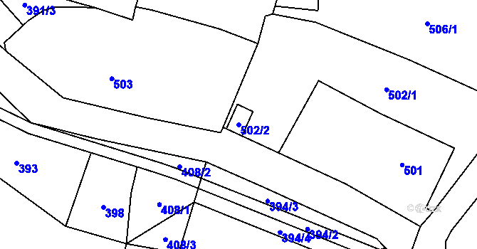 Parcela st. 502/2 v KÚ Vrbno pod Pradědem, Katastrální mapa
