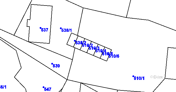 Parcela st. 510/3 v KÚ Vrbno pod Pradědem, Katastrální mapa