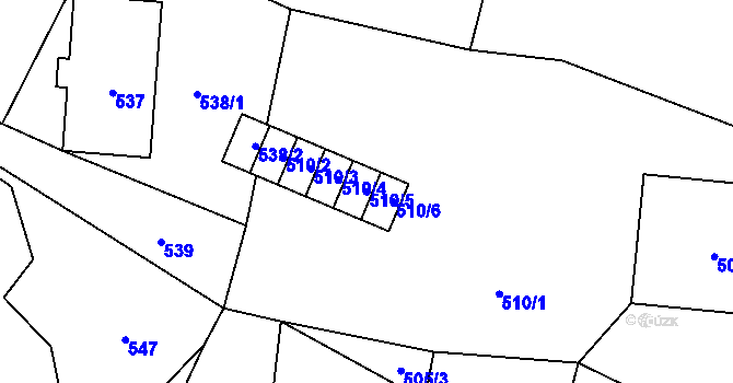 Parcela st. 510/5 v KÚ Vrbno pod Pradědem, Katastrální mapa