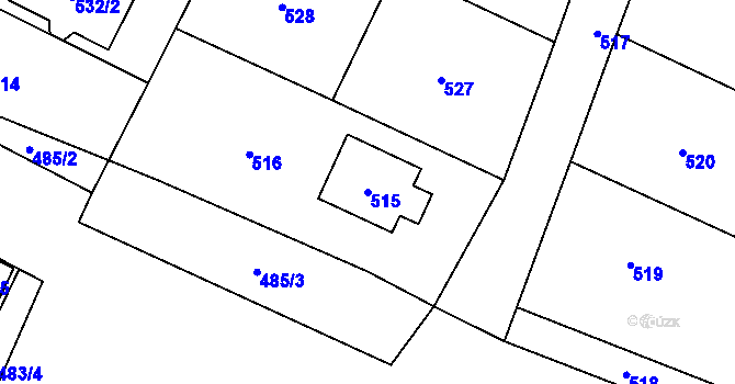 Parcela st. 515 v KÚ Vrbno pod Pradědem, Katastrální mapa