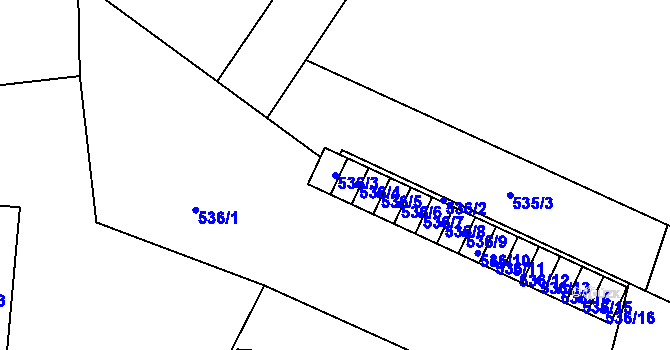 Parcela st. 536/3 v KÚ Vrbno pod Pradědem, Katastrální mapa