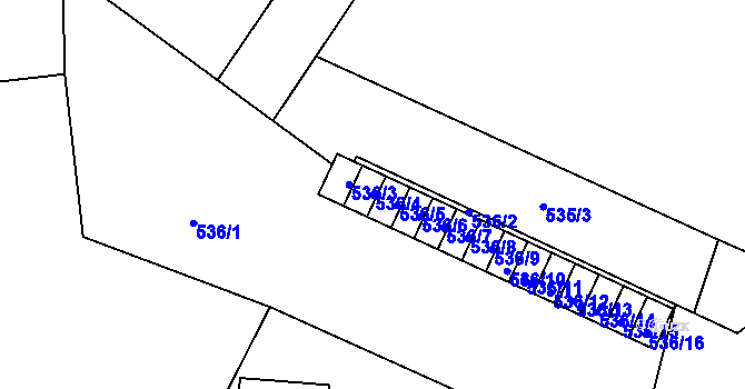 Parcela st. 536/4 v KÚ Vrbno pod Pradědem, Katastrální mapa
