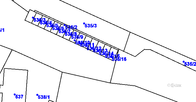 Parcela st. 536/14 v KÚ Vrbno pod Pradědem, Katastrální mapa