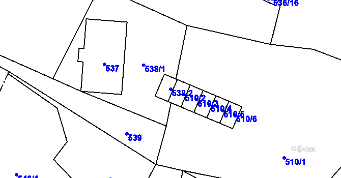Parcela st. 538/2 v KÚ Vrbno pod Pradědem, Katastrální mapa
