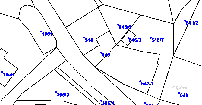 Parcela st. 548 v KÚ Vrbno pod Pradědem, Katastrální mapa