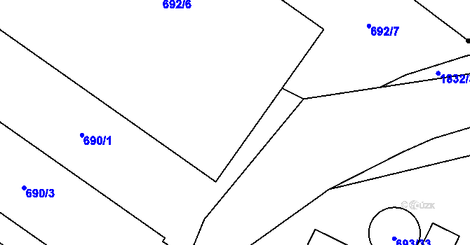 Parcela st. 690/5 v KÚ Vrbno pod Pradědem, Katastrální mapa
