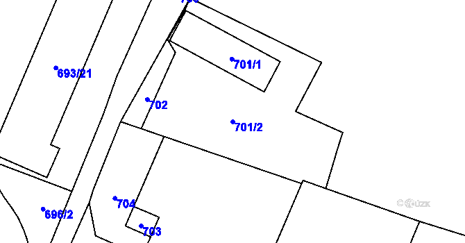 Parcela st. 701/2 v KÚ Vrbno pod Pradědem, Katastrální mapa