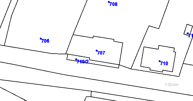 Parcela st. 707 v KÚ Vrbno pod Pradědem, Katastrální mapa