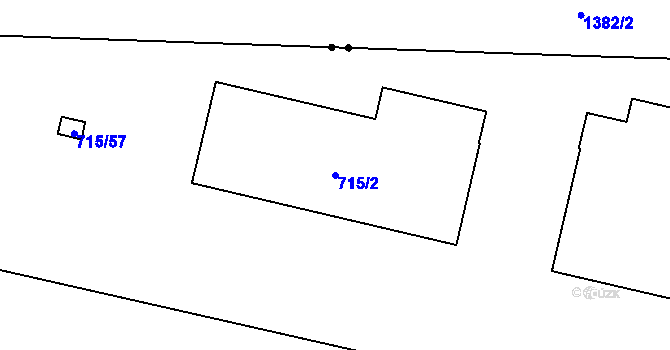 Parcela st. 715/2 v KÚ Vrbno pod Pradědem, Katastrální mapa