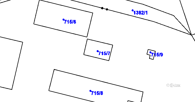 Parcela st. 715/7 v KÚ Vrbno pod Pradědem, Katastrální mapa