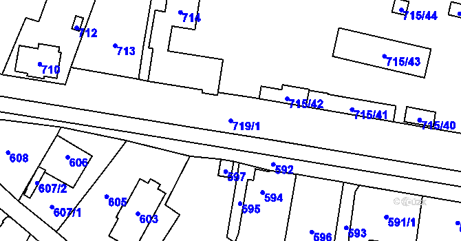 Parcela st. 719/1 v KÚ Vrbno pod Pradědem, Katastrální mapa