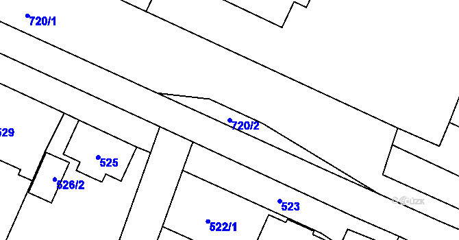 Parcela st. 720/2 v KÚ Vrbno pod Pradědem, Katastrální mapa