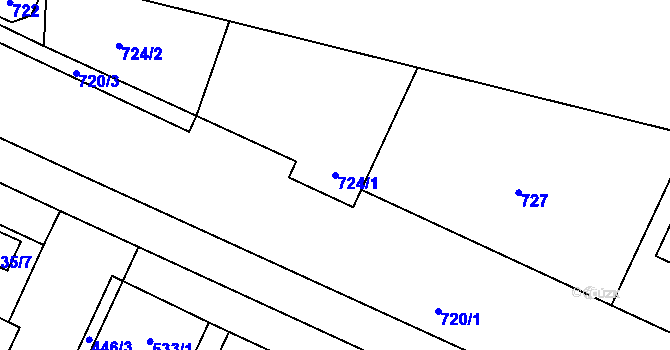 Parcela st. 724/1 v KÚ Vrbno pod Pradědem, Katastrální mapa