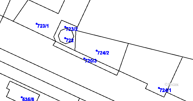 Parcela st. 724/2 v KÚ Vrbno pod Pradědem, Katastrální mapa
