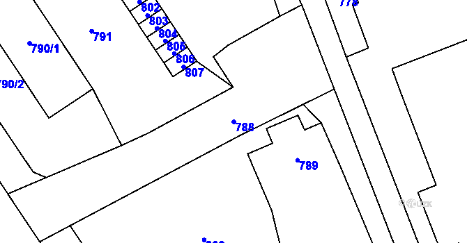Parcela st. 788 v KÚ Vrbno pod Pradědem, Katastrální mapa