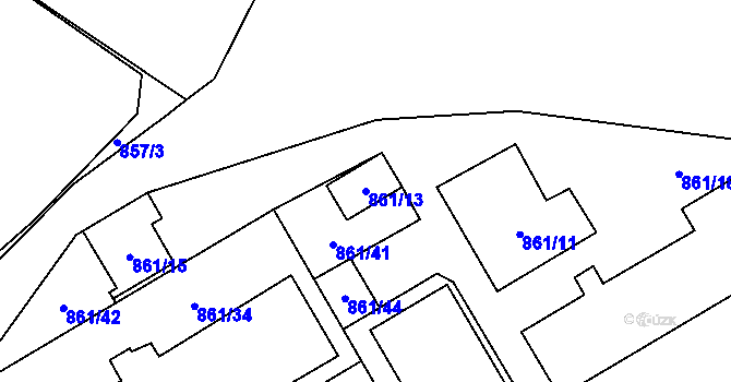 Parcela st. 861/13 v KÚ Vrbno pod Pradědem, Katastrální mapa