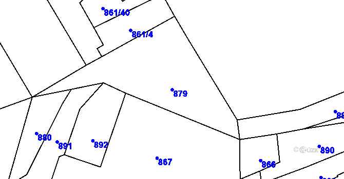 Parcela st. 879 v KÚ Vrbno pod Pradědem, Katastrální mapa